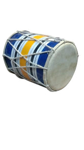 Musical Instrument Kids Dholak Drum Rope & Ring Design - Multicolor | Perfectly Symmetric Round Dholak - Dholak For Festival, Wedding, Satsang | Punjabi Dhol Drum, Housewarming Gifts