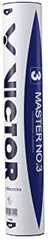 Victor Master No 3 Badminton Feather Shuttlecock , Head Material - Composite Cork | White , Pack Of 12