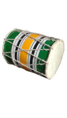 Baby Mini Dholak For Kids Or Decoration - Green & Yellow | Perfectly Symmetric Round Dholak - Dholak For Festival, Wedding, Satsang | Punjabi Dhol Drum, Housewarming Gifts