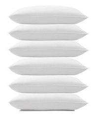 Microfiber Extra Soft White Pillows, Pillows For Sleeping - Size - 16 X 24 Inch | Bed Pillow, Durable Construction For Long-Lasting Use, For Neck & Head Support - Pack Of 6