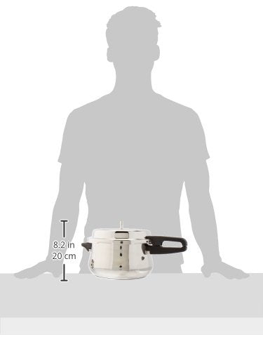 Stainless Steel Curve Pressure Cooker With Outer Lid 5.5 Liters | Induction & Gas Stove Compatible - Easy Grip, Stay Cool Handle, Ergonomically & Aesthetically Designed Stainless Steel Curve Pressure Cooker With Outer Lid 5.5 Liters | Induction & Gas Stove Compatible - Easy Grip, Stay Cool Handle, Ergonomically & Aesthetically Designed