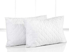 Soft Microfiber Pillows, Quilted Pillow For Sleeping, White, Standard Size - 17 X 27 Inch | Extra Soft Filled, Down Alternative Hypoallergenic Pillow | Neck Support, Lightweight - Set Of 2