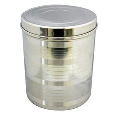 Silver Stainless Steel Containers With Lid For Home & Kitchen | Durable Storage Box - Kitchen Dabba With Lid, 6 Liters - Stainless Steel Deep Storage Box