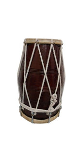 Sheesham Wooden Studio Style Dholak (Dholki), Brown - Nickel Plated Bolts & Nuts Used Goat Skin | Dholak For Festivals, Wedding, Satsang - Very Easy To Tune