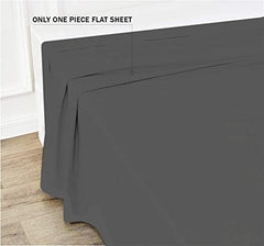 Single Bedsheets Size - 60 X 90 Inches, Dark Grey | 750 Thread Count Sateen Finish Luxuries - Ideal For Guest Room, Hotel Quality | 1 Piece Bed Sheet