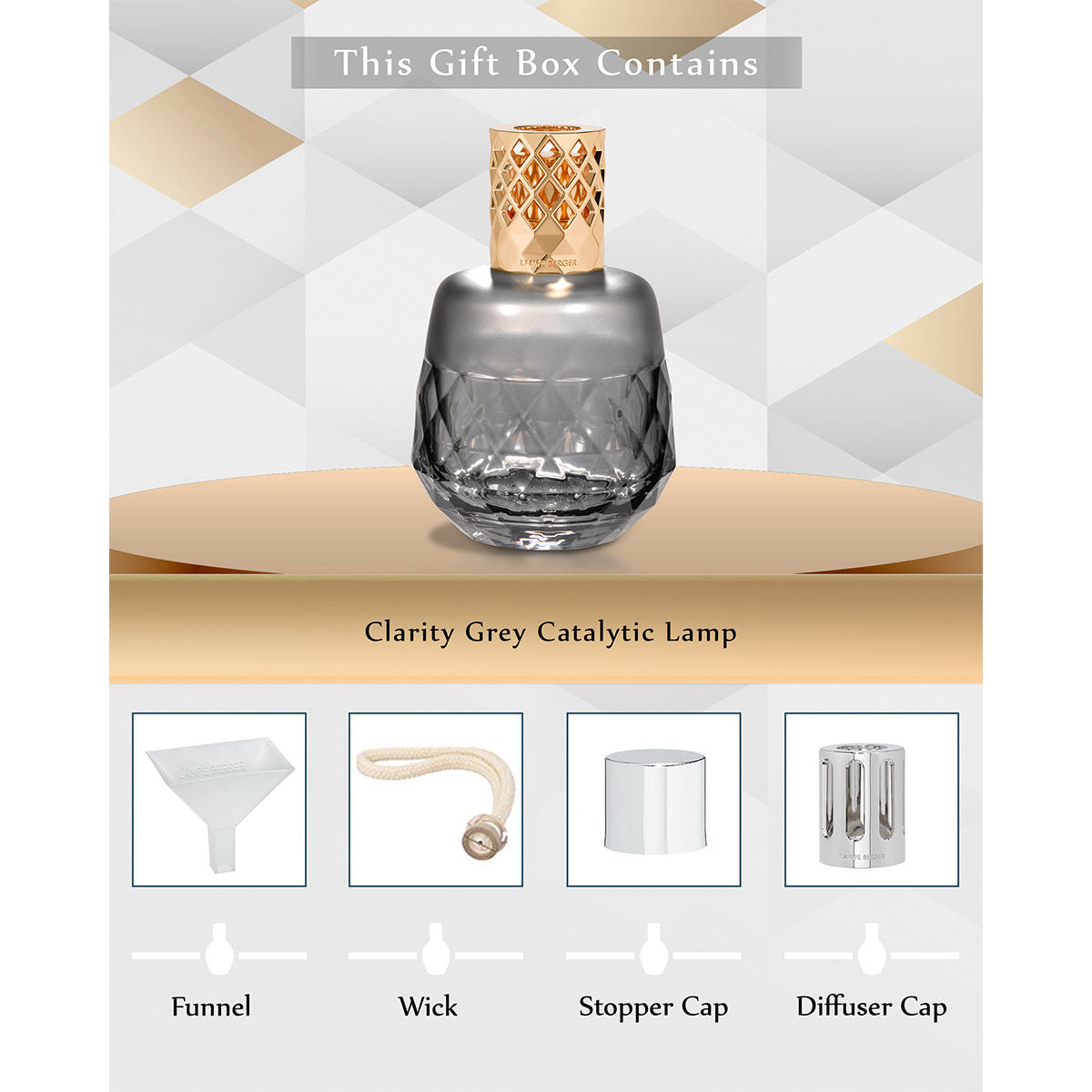 Maison Berger Glass Lamp Clarity Grise 1 Oil Diffuser | Perfect Gift For Someone Maison Berger Glass Lamp Clarity Grise 1 Oil Diffuser | Perfect Gift For Someone