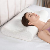 Memory Foam Pillow For Sleeping, For Neck Pain & Shoulder Pain Relief, White | Contour Cervical Orthopedic Memory Foam Pillows | Ergonomic Cervical Pillow, Adjustable, Comfortable
