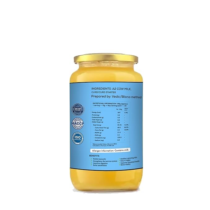 Pure Tharparkar A2 Desi Cow Ghee By Go Fresho | Handcrafted Vedic Bilona Ghee For Body Joint Pain | (500ml) 16.9 Ounce | Glass Jar Pure Tharparkar A2 Desi Cow Ghee By Go Fresho | Handcrafted Vedic Bilona Ghee For Body Joint Pain | (500ml) 16.9 Ounce | Glass Jar