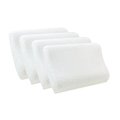 Cervical Pillow, For Neck Pain & Shoulder Pain Relief, White - King Size | Memory Foam Pillow For Sleeping, Orthopedic Contour Pillow For Spondylitis | Neck Support, Medical Pillow - Pack Of 4