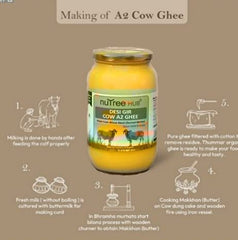 100% Pure Desi Gir Cow A2 Ghee By Nutree Hub | Traditional Bilona Method Healthy Desi Ghee For Protact Eyesight | (1 Litre) 33.8 Ounce | Jar Pack