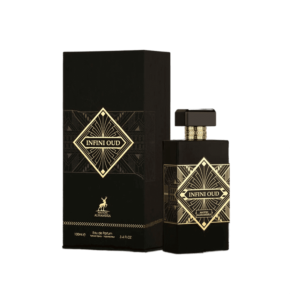 INFINI OUD BY MAISON ALHAMBRA EAU DE PARFUM FOR MEN & WOMEN 100ML 3.4 FL.OZ. INFINI OUD BY MAISON ALHAMBRA EAU DE PARFUM FOR MEN & WOMEN 100ML 3.4 FL.OZ.