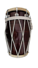 Sheesham Wooden Studio Style Dholak (Dholki), Brown - Nickel Plated Bolts & Nuts Used Goat Skin | Dholak For Festivals, Wedding, Satsang - Very Easy To Tune