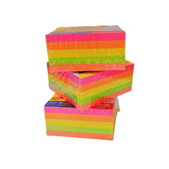 Fluorescent Paper & Removable Smooth Sticky Note Pad In 5 Color - 400 Sheets