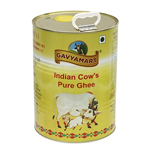 100% Pure Indian A2 Cow Ghee By Gavyamart | Rich In Healthy Fat Nutrients Desi Cow Ghee Perfect For Weight Loss | (5 Litr) 169.0 Ounce | Tin Pack