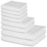 Sanjeev Textiles Trident Hotel Premium 100% Cotton 2 Bath, 2 Hand & 4 Face Towel Sets 2 Kg (White) - 8 Pcs