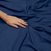 Bedsheet For Double Bed With 2 Matching Pillow Covers - Size 90 X 95 Inches, Navy Blue | 300 Thread Count - Perfect Fabric For Daily Use Or Gifting Bedsheet