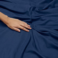 Bedsheet For Double Bed With 2 Matching Pillow Covers - Size 90 X 95 Inches, Navy Blue | 300 Thread Count - Perfect Fabric For Daily Use Or Gifting Bedsheet