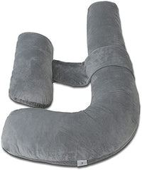 Pregnancy Pillow, Maternity Body Pillow For Sleeping, H Shaped Pillow, Grey - 55 Inch | Full Body Pillow, Pregnancy Pillow For Pregnant Women, Support Belly & Back, Removable Velvet Cover