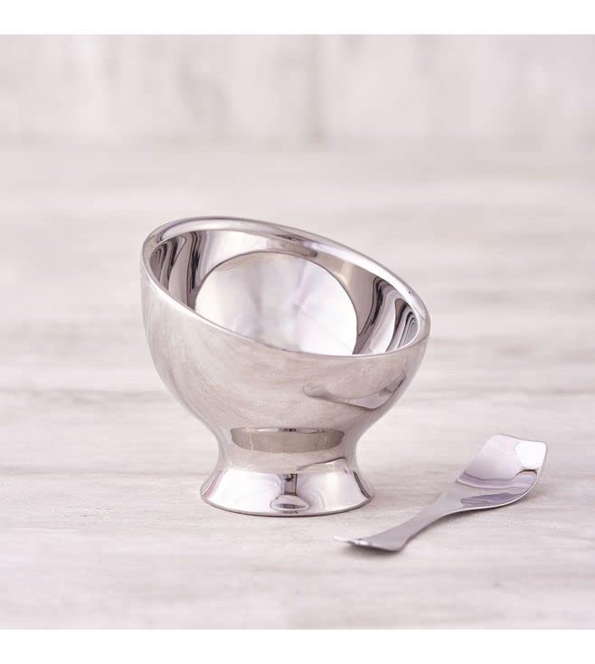 Chrome Stainless Steel Ice Cream Dessert Bowl With Spoon - Set Of 2 | Corporate Gifting For Diwali - Dessert Cups For Ice Cream Chrome Stainless Steel Ice Cream Dessert Bowl With Spoon - Set Of 2 | Corporate Gifting For Diwali - Dessert Cups For Ice Cream
