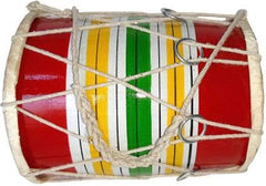 Baby Dholak Rope & Rings Dholak - Multicolor | Perfectly Symmetric Round Dholak - Dholak For Festival, Wedding, Satsang | Very Easy To Tune