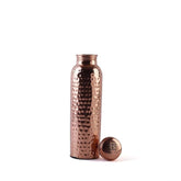 Copper Hammered Bottle Suitable For Home, School, College & Office - 1 Liter, 270 Grams, Leak Proof | Rust Proof, Easy To Carry, Pure & Healthy, 100% Toxin Free