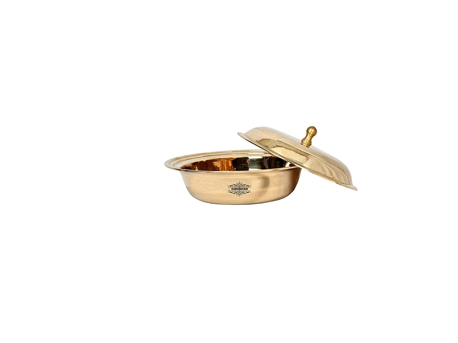 Beautiful Horizontal Royal Plain Bronze Food Storage Container With Air Vent Lid - 1.25 Liters | Kansa Food Storage Container Beautiful Horizontal Royal Plain Bronze Food Storage Container With Air Vent Lid - 1.25 Liters | Kansa Food Storage Container