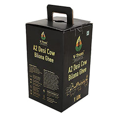Premium A2 Pure Desi Cow Bilona Ghee By V - Truss Organics | Traditional Vedic Bilona Method Healthy Desi Cow Ghee Perfect For Boost Immunity | (1 Litre) 33.8 Ounce | Jar Pack