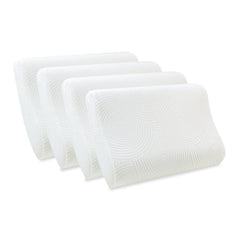 Cervical Pillow, For Neck Pain & Shoulder Pain Relief, White - XL King Size | Memory Foam Pillow, Orthopedic Contour Pillow For Spondylitis | Durable, Removable, Bed Pillows - Pack Of 4
