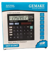 Gemake Electronic Human Tech/GET-512WT/ 12 Digit Calculator Product | Addition, Subtraction, Multiplication And Division Mathematical Calculations
