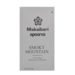 Makaibari Apoorva Smoky Mountain Black Tea - 50gm, 1.7 Ounce, 25 Teabags | USDA Certified Premium Darjeeling Black Tea - Roasted Darjeeling Long Leaf Tea | Low Caffeine
