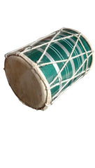 Pure Handmade Miniature Musical Instruments Wooden Kids Dholak - Green | Perfectly Symmetric Round Dholak - Dholak For Festival, Wedding, Satsang | Punjabi Dhol Drum, Housewarming Gifts