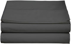 Double Bedsheets With 2 Pillow Covers - 81 X 96 Inches, Dark Grey | 750 Thread Count Sateen Finish Luxuries - Ideal For Guest Room, Hotel Quality | 3 Piece Bed Sheet
