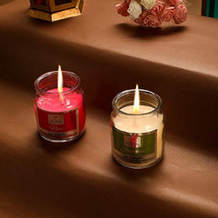 ROSE & JASMINE FRAGRANCE JAR CANDLE SET OF 2 | BURNING TIME 35 HOURS