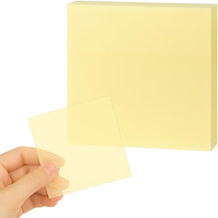 50 Sheets Transparent Sticky Notes, Colored Clear Self-adhesive Memo Pads – (Yellow)