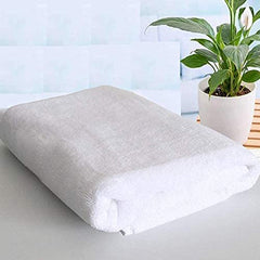 Maysha Creations 100% Cotton Large Full Size Bath Towels 400 Gsm | Super Soft Absorbent Antibacterial Full Large Size Bath Towel (White) - 1 Pcs