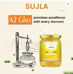 100% Pure A2 Desi Gir Cow Ghee By Sujla | Naturally Rich Taste & Aroma Desi Pure Ghee Perfect For Daily Use | (100ml) 3.3 Ounce | Jar Pack