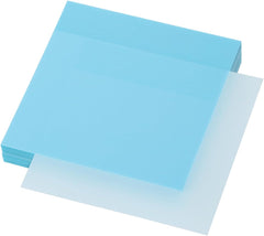 50 Sheets Transparent Sticky Notes, Colored Clear Self-adhesive Memo Pads – (Blue)