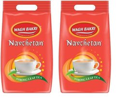Wagh Bakri Navchetan Danedar Tea - Pack Of 2 X 1 Kg, 35.2 Ounce Each | Rich Color, Strong & Refreshing Taste, Awesome Aroma Chai Patti - Preservatives Free, Artificial Flavor Free | Caffeine Free