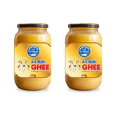 Pure A2 Milk Ghee By Go Amrut | Rich In Nutrients Vitamins A, D & K Healthy Desi Ghee Good For Skincare | 1 Litre (500ml * 2) 33.8 Ounce | Jar Pack