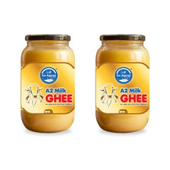 Pure A2 Milk Ghee By Go Amrut | Rich In Nutrients Vitamins A, D & K Healthy Desi Ghee Good For Skincare | 1 Litre (500ml * 2) 33.8 Ounce | Jar Pack