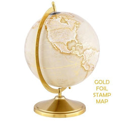 Globe World 10 Inch Dia With Sturdy Gold Stand For Gifting, Home Decor, Office Table, Study Table, Special Occasions & Geography Learning For Boys & Girls, Pack Of 1