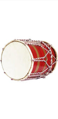 Musical Instruments Dholak Baby Mini Dholak For Kids - Multicolor | Perfectly Symmetric Round Dholak - Dholak For Festival, Wedding, Satsang | Very Easy To Tune, Baby Dhol