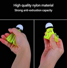 SPOCCO Stable Windproof Nylon Plastic Badminton Shuttlecocks , Speed 76 | Yellow , Pack Of 6