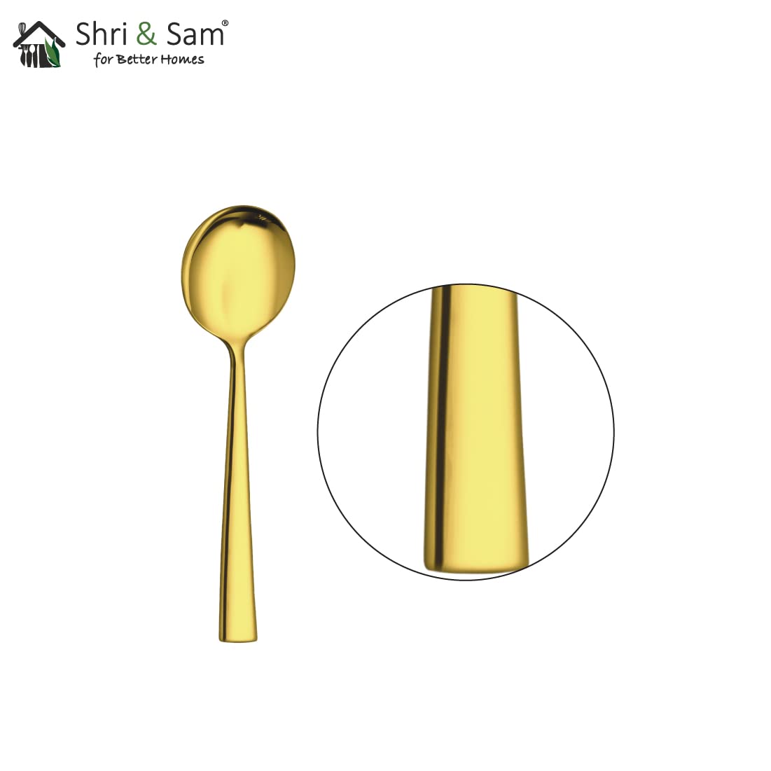 Stainless Steel Lotus Plain Gold PVD Coating Desert Soup Spoon Set Of 6 Pieces | Easy To Clean & Dishwasher Safe Stainless Steel Lotus Plain Gold PVD Coating Desert Soup Spoon Set Of 6 Pieces | Easy To Clean & Dishwasher Safe