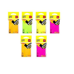 Neon Multicolor Sticky Notes | 3"x2" Self Adhesive Notes, 100 Sheets Each (Pack Of 6)