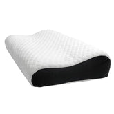 Memory Foam Pillow, Orthopedic Pillow For Neck Pain Relief - Black & White | Cervical Contour Memory Foam Pillow | Adjustable, Removable Cover, Breathable & Washable Pillowcase