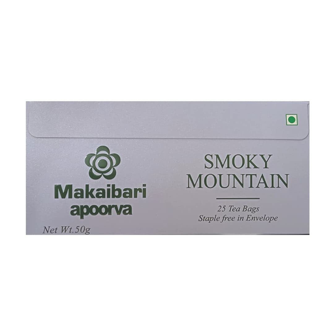 Makaibari Apoorva Smoky Mountain Black Tea - 50gm, 1.7 Ounce, 25 Teabags | USDA Certified Premium Darjeeling Black Tea - Roasted Darjeeling Long Leaf Tea | Low Caffeine Makaibari Apoorva Smoky Mountain Black Tea - 50gm, 1.7 Ounce, 25 Teabags | USDA Certified Premium Darjeeling Black Tea - Roasted Darjeeling Long Leaf Tea | Low Caffeine