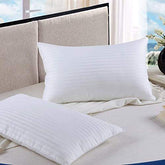 Sleeping Pillows, Premium Conjugated Fiber Pillow, White - 16 Inch X 24 Inch | Standard Size, Sofa Pillow, Neck Support, Anti Allergic, Washable, Removable Cover - Set Of 2