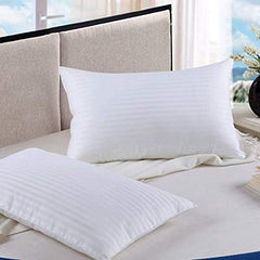 Sleeping Pillows, Premium Conjugated Fiber Pillow, White - 16 Inch X 24 Inch | Standard Size, Sofa Pillow, Neck Support, Anti Allergic, Washable, Removable Cover - Set Of 2