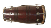 20 To 21 Inches Naal Wooden Dholki, Brown - Hand Beaten Acoustic Materials | Suitable For Intermediate To Professional Level Players